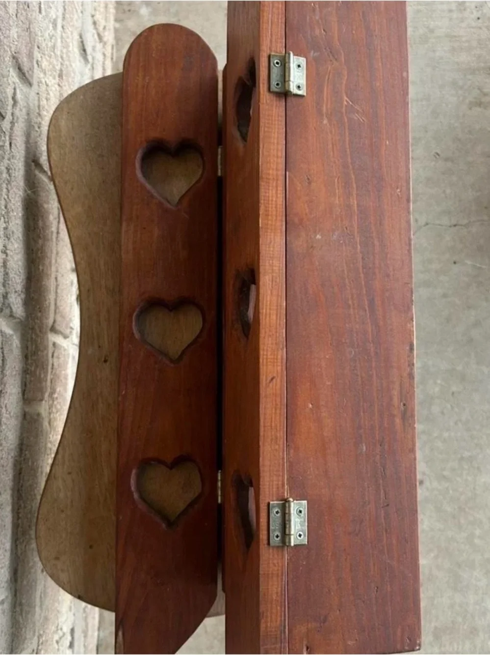 Vintage Handcrafted Wooden Heart Wall Decor - Brown